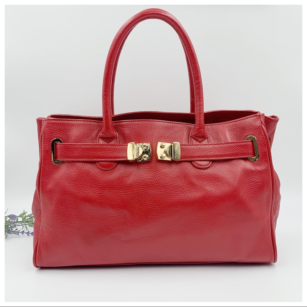 ONNA EHRLICH Maya Red Leather Handbag